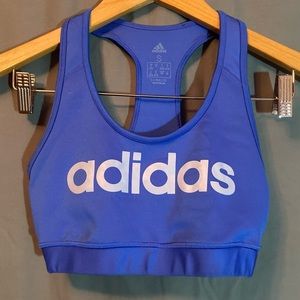 Blue Adidas Sports Bra (Low Impact/No padding)
